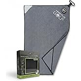 Aiming Fluid Golf Magnetic 3-Stage Cleaning System Golf Towel - Microfiber Rag with Magnet for Golfcart Bags for Men and Women Golfers Accessories (Gunmetal Grey, 16" x 24" Stubby)