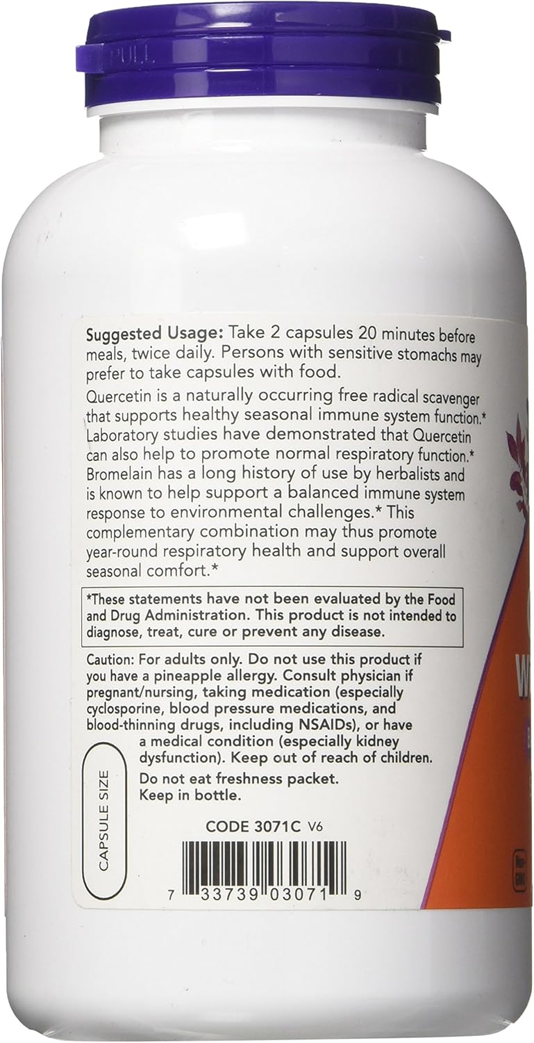 Quercetin with Bromelain Now Foods 240 VCaps: Health & Personal Care