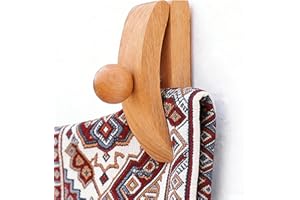 OHIYO Solid Beech Wood Tapestry Wall Hangers 4 Pack Quilt Hangers, Blanket Hanger Clamps for Display, Wooden Wall Clips for H