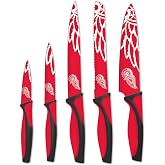NHL 5-Piece Kitchen Knife Set - Includes Chef, Bread, Carving, Utility &amp; Paring Knives - Durable &amp; Dishwasher Safe - Ideal Gift for Sports Fans