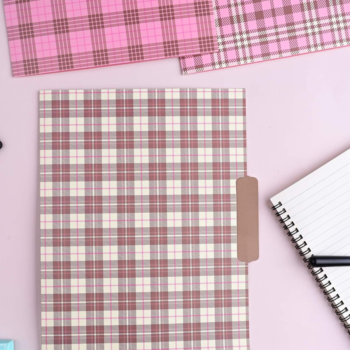 Decorative File Folders Set - 9 Cute Pink Office Folders - Letter Size (9.5 x 11.5 Inches) – Office Supplies for Women - Durable - Ideal for All Your documents – Fit for Your File Box : Office Products