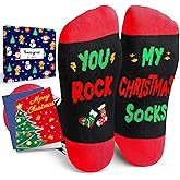 HAPPYPOP Christmas Socks - Xmas Gifts with Greeting Card for 2-12 Year Old Boys Girls