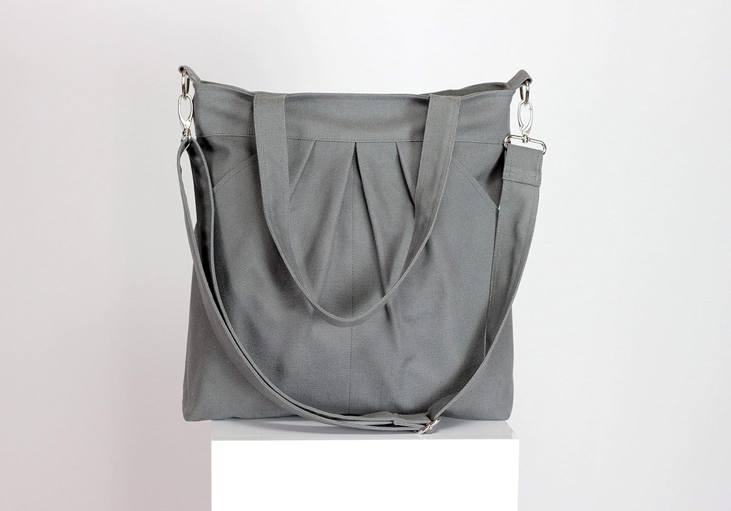 large gray tote bag