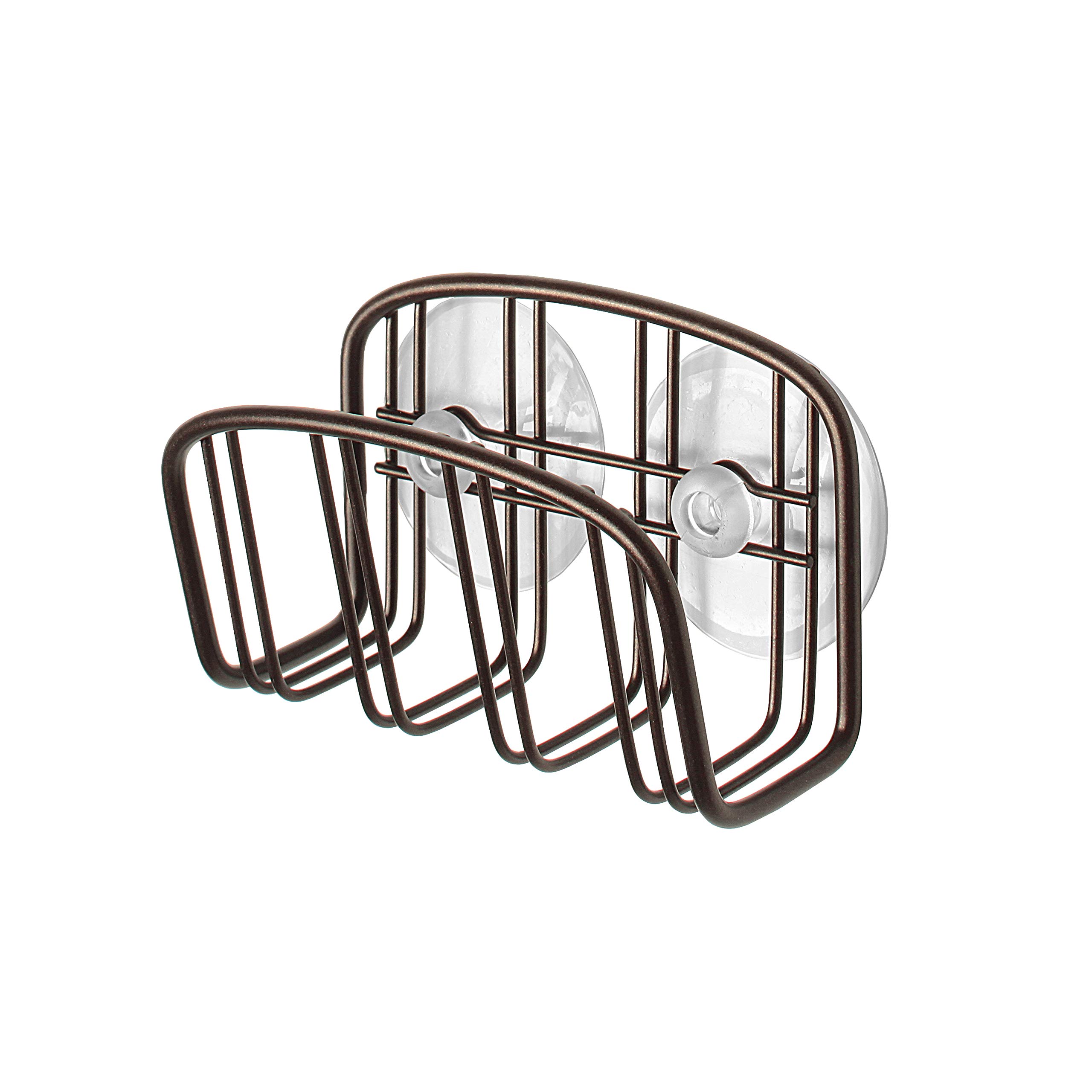 Spectrum Diversified Sleek Soap Sink & Shower, Modern Kitchen & Bathroom Organizer, Sponge Holder with Suction Cups, Bronze, 1 EA