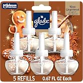 Glade PlugIns Scented Oil 5 Refills, Air Freshener, Cozy Gingerbread, 3.35 fl oz, Pack of 5