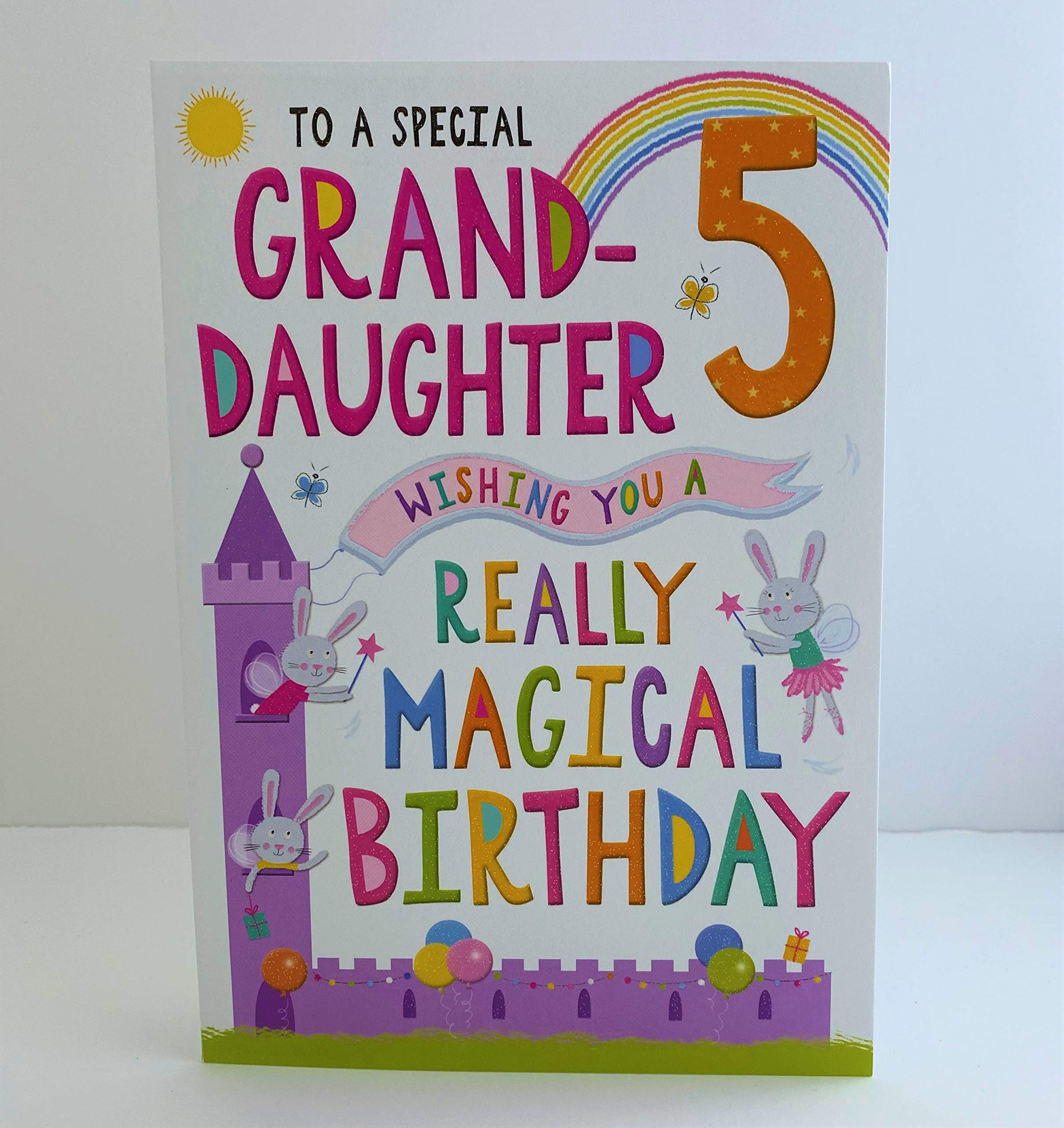 Regal Publishing Juvenile Birthday Card Age 5 Granddaughter - 9 x 6 inches, C80571,Pink