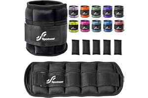 Sportneer Adjustable Ankle Weights 1 Pair 2 4 6 8 10 Lbs Leg Weight Straps for Women Men, Weighted Ankle Weights Set for Gym,Fitness, Workout,Walking, Jogging,1-5 lbs Each Ankle, 1 Pair 2-10 lbs