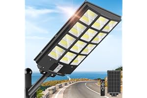 OKPRO Solar Lights Outdoor Waterproof, 8000W Solar Street Light with Motion Sensor, 7000K Dusk to Dawn Security Flood Lights IP66, Commercial Outdoor Lighting for Parking Lot, Yard, Driveway, Farm