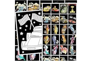 QICI 20 Pcs Race Car Coloring Posters DIY Crafts Bulk Color Your Own Race Car Velvet Posters DIY Crafts for Family Time, Arts and Craft, Travel, Quiet Time, Sharing, Parties