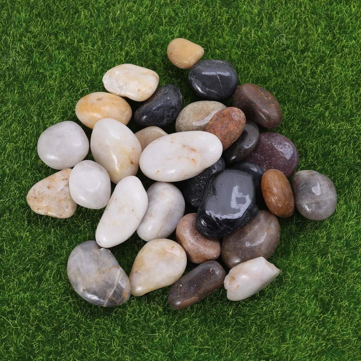 POPETPOP Aquarium Pebbles Substrate Decorations Polished Gravel Stone Fish Tank Landscaping Tumbled Stones for Vase Fillers,Plants Bonsai 500g - Image 5