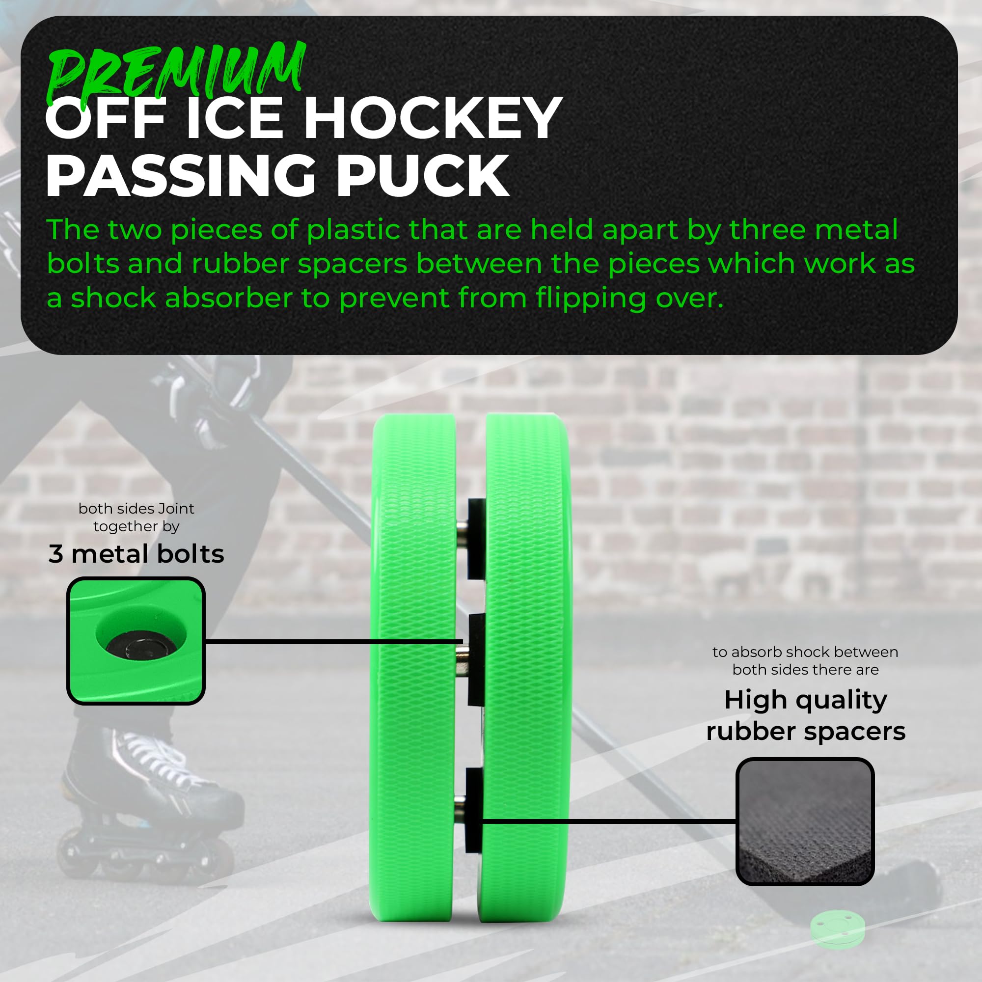 Green Biscuit Original Hockey Training Puck Passing, Toe Drag
