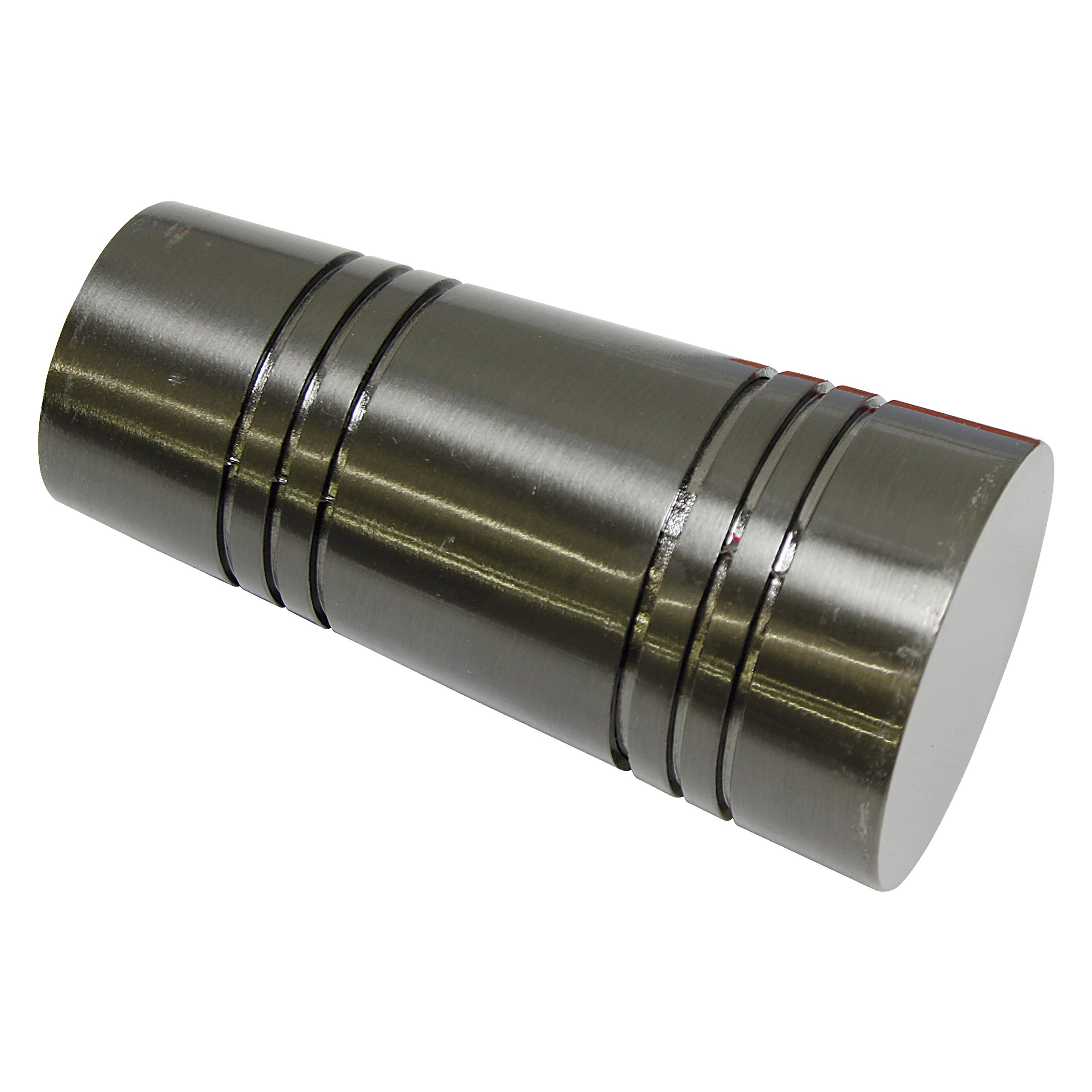 Gardinia End Caps for Curtain Rods, 2 x Finial Apollo, Chicago Series, Metal, Titanium, 20 mm Diameter