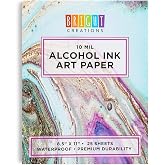 Bright Creations Alcohol Ink Paper Pad - 8.5 x 11 in, 25 Sheets - Synthetic Paper for Alcohol Ink Art &amp; Painting Supplies