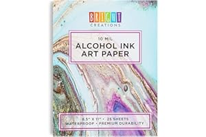 Lot de 25 feuilles de papier pour tampon encreur à base d'alcool (21,6 x 27,9 cm)