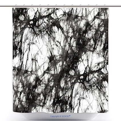 Decorative Shower Curtains Black And White Batik Fabric Texture