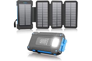 Solar Power Bank 38800mAh Portable Solar Charger 3 Ports Power Bank External Batteries 3 Solar Panels with Flashlight Light/S