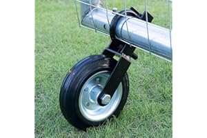 HTHOOOOOME 6 Inch Gate Wheels for Metal Tube Gate, Heavy Duty Gate Helper Wheel, Farm Gate Wheel with 1-5/8" Thru 2" Gate Frames, Gate Support Wheel for Chain Link Fence, Prevent Gate from Dragging, Black-1 Pack