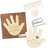 CJiangpo Will You Be My Godfather Proposal Gift, Wooden Palm Design Padrino Proposal in Spanish Godfather Asking Card Gifts Ideas from Godchild, Baptism Present Baby Shower Keepsake