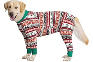 MIAODODO Christmas Dog Recovery Suit for Dogs After Surgery Anti Shedding Suit,Large Dog Bodysuit After Surgery Wear,for Female Male Abdominal Wounds Spay or Skin Diseases
