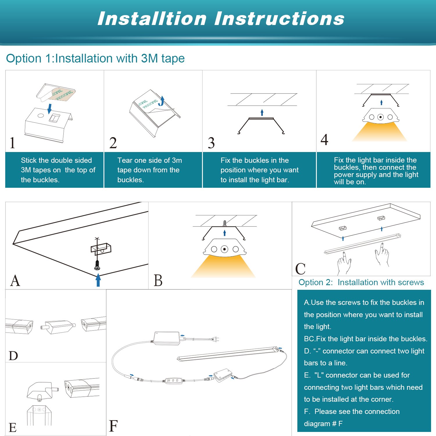 WORATON Under Cabinet Lighting Kitchen Lighting,Dimmable 3000K Warm White,33 LED Light Bar for Wardrobe,Under Counter Lighting Shelf Lighting for Closet(3 PACK)