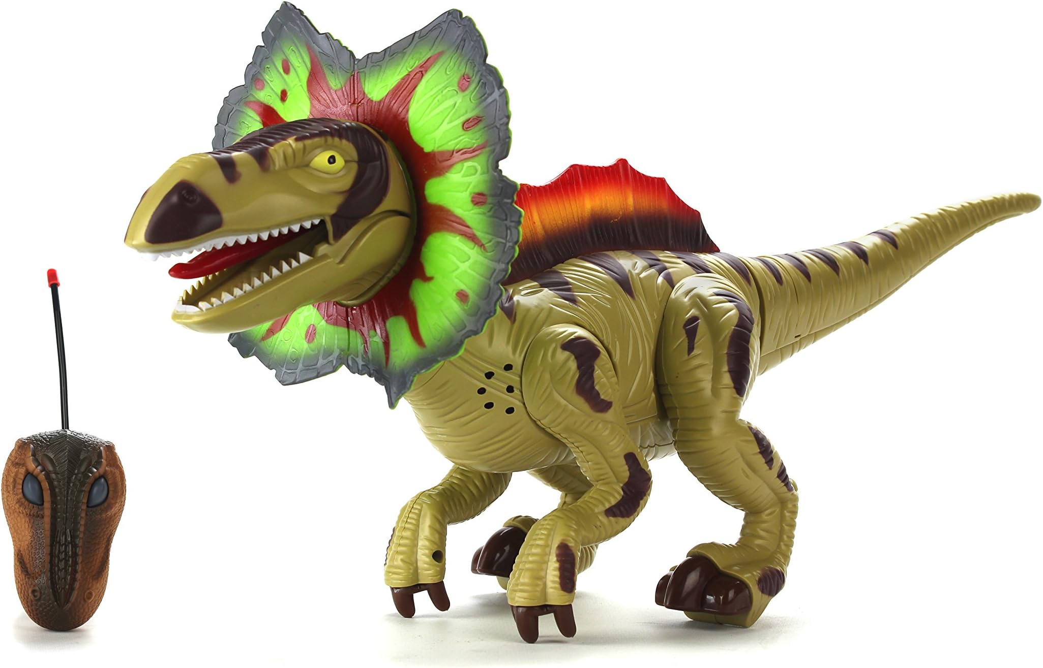 Dinosaur RC Dilophosaurus Toy Remote Controlled Dino w/ Realistic Sounds/Lights & Movements