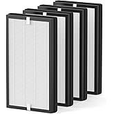 4 Pack C500FL True HEPA Replacement Filter Compatible with Homedics AP-C500 and AP-C550 Smart Air Purifier, 3-In-1 Filter, Efficiency Activated Carbon, AP-C500FL