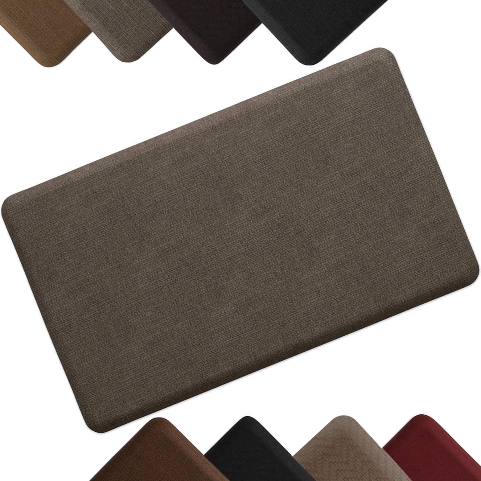NewLife by GelPro Anti-Fatigue Designer Comfort Kitchen Floor Mat, 18x30โ, Modern Grasscloth Pecan Stain Resistant Surface with 5/8โ Thick Ergo-Foam core for Health and Wellness