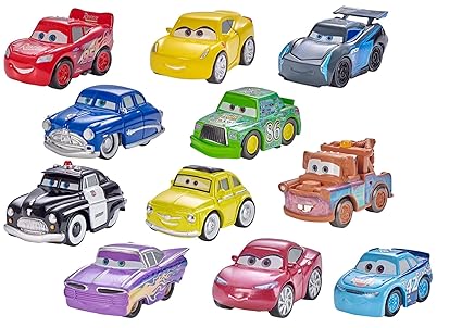 Mattel Disney Cars FBG74 - 1Mini Racer Fahrzeug, 1 Poster, farblich sortiert
