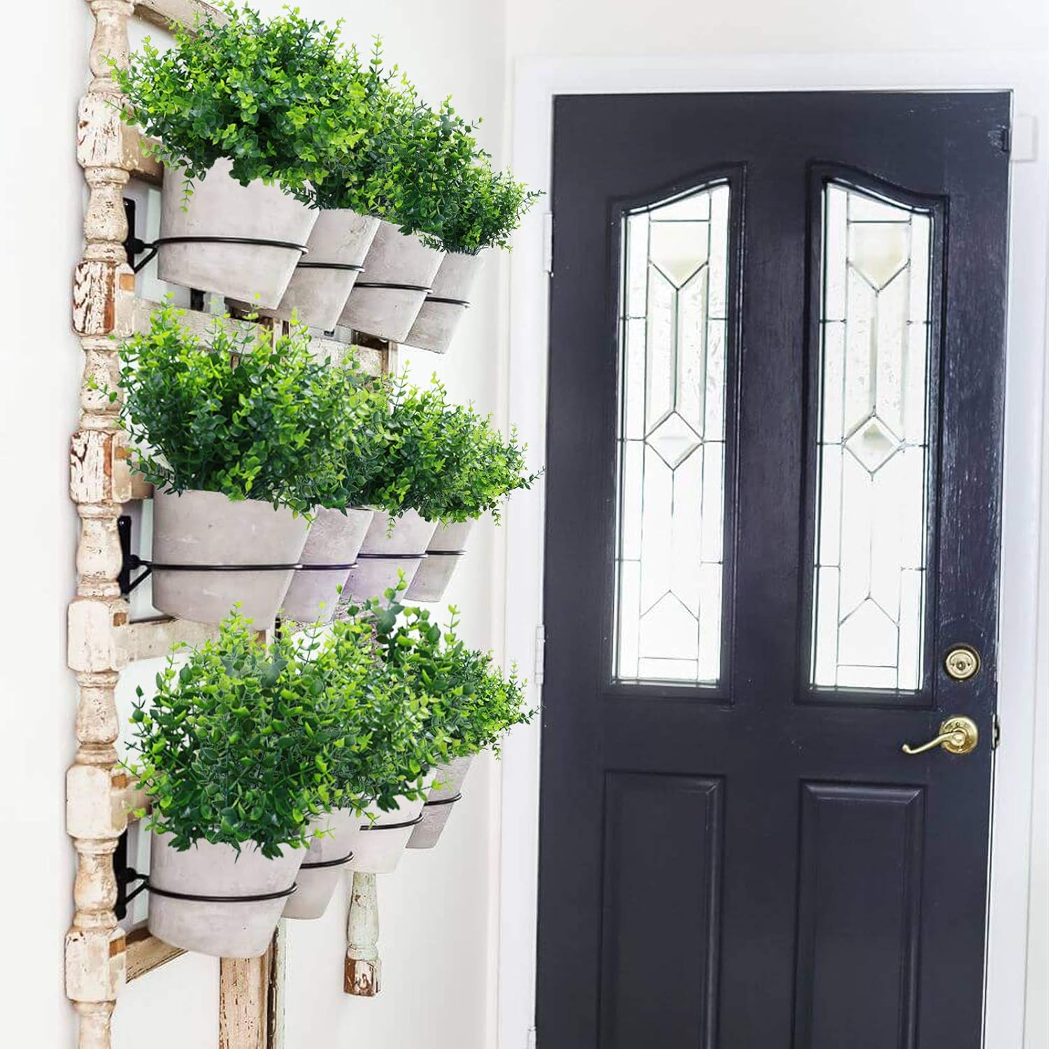 Summer Flower 10 Pack Artificial Boxwood Stems for Outdoors, Unfading in The Sun Plastic Faux Plants,Fake Foliage Shrubs Greenery for Garden,Office,Patio,Wedding,Farmhouse Indoor Decoration: Kitchen & Dining