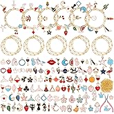 Tondiamo 173 Pieces Charm Bracelet Making Kit for Women DIY Gold Chain Bracelet Jewelry Making Kit for Adult 100 Assorted Charms Pendants 60 Jump Rings Pliers Tools for Crafts Beginner Supplies Gift
