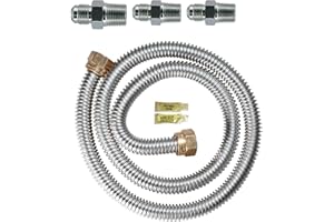 Dormont Supr-Safe Gas Appliance Connector Kit - 5/8 In. OD (1/2 In. ID) 1/2 In. MIP X 1/2 In. MIP X 3/4 In. MIP X 48 In. Length Uncoated, (0145811) 30-3131KIT-48B, Silver