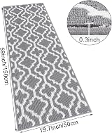 SHACOS Runner Rug Grey 50x150 cm Non Slip Washable Hallway Rug view 5