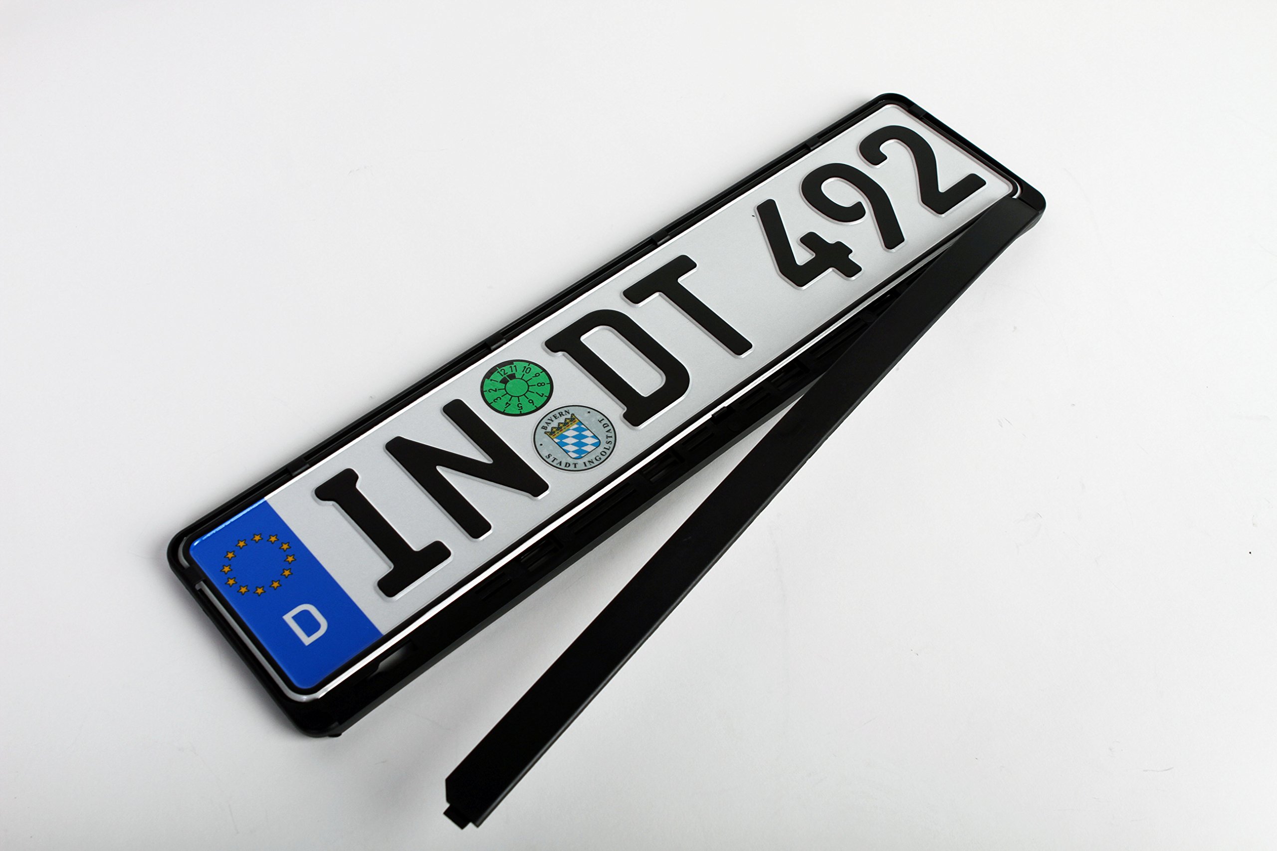 Standard Black Euro License Plate Holder Universal Mounting Frame