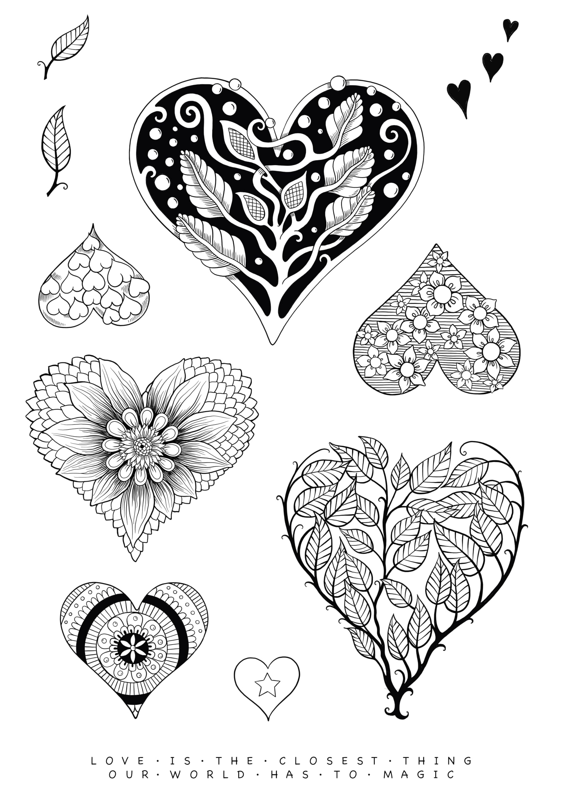 KatKin Krafts Floral Hearts 6 in x 8 in Clear Stamp Set, 6 x 8 in