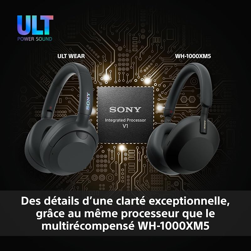 ULT Wear - Casque sans Fil Bluetooth avec ULT Power Sound, Basses Profondes, réduction de Bruit, qualité d'appel Claire, jusqu'à 30 Heures d'autonomie de la Batterie, iOS et Android - Noir