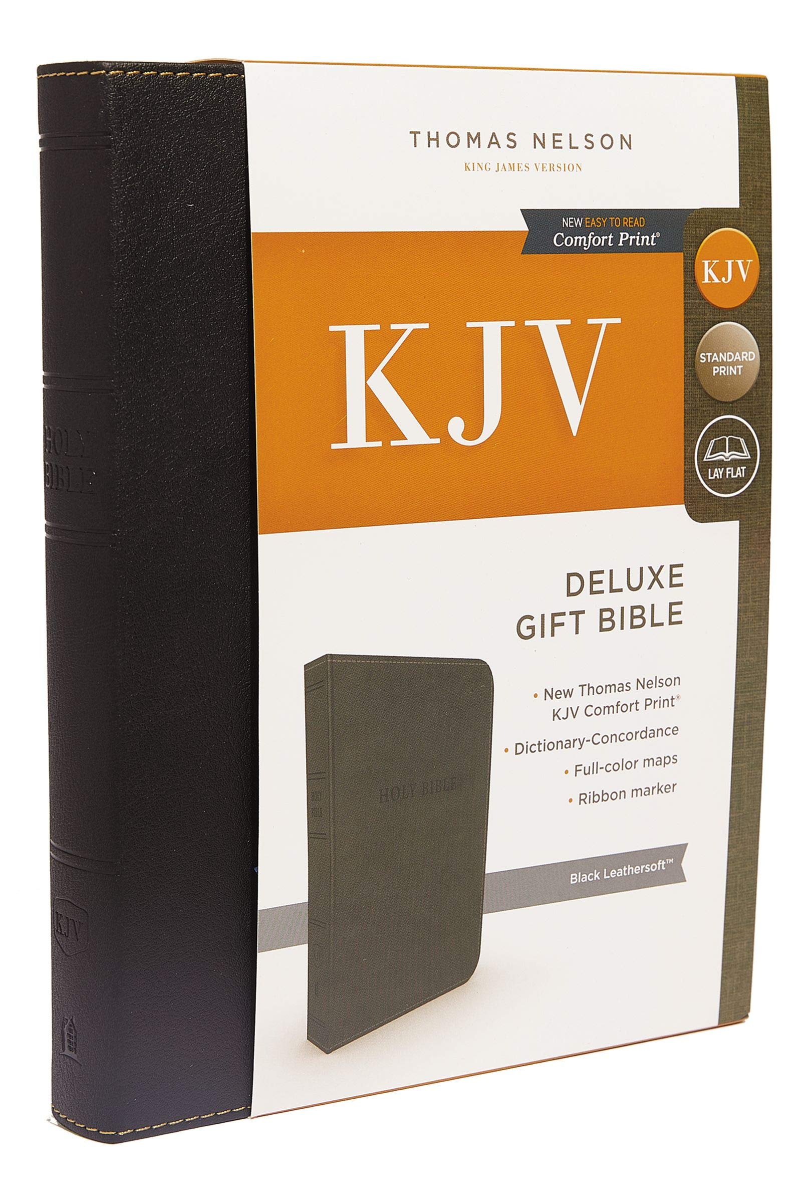 Kjv Deluxe Gift Bible Leathersoft Black Red Letter Comfort Print Holy Bible King James Version Thomas Nelson 9780718097578 Amazon Com Books
