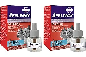 Feliway MultiCat Diffuser Refill (48 mL) | Constant Harmony & Calming Between Cats at Home (2 Pack(48 ml))