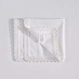 FINGERCRAFT 100% Cotton Dinner Cloth Napkins, 12 Pack, 12x12, Lace White view 4