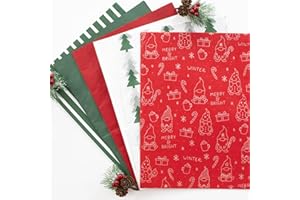 ZICOTO Beautiful Christmas Tissue Wrapping Paper Sheets for Gift Bags - Set of 120 Quality Tissue Papers with 6 Festive Designs - Add a Touch of Magic to Every Gift You Wrap - 19 x 13 in Per Sheet