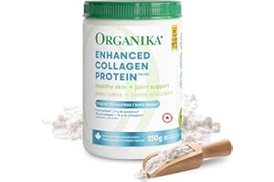 Organika Enhanced Collagen Powder (Type 1 & 3) – 10g Per Serving for Hair, Skin, Nails & Joints – Canadian-Made, Grass-Fed, N