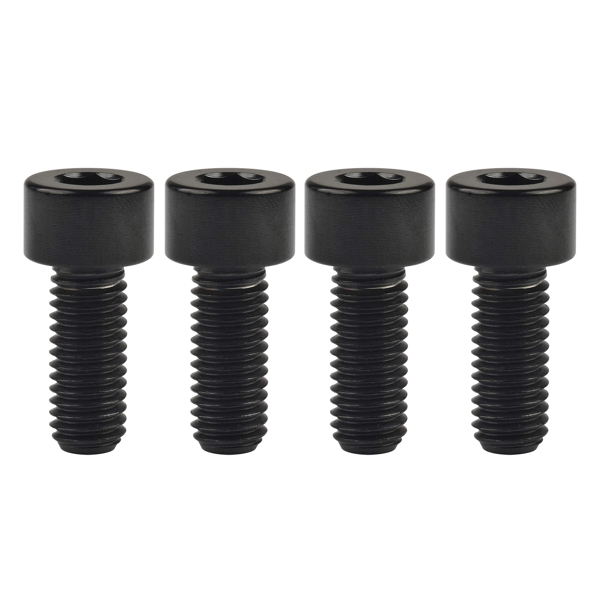 Wanyifa Titanium Ti M8 x15 20 25 30 35 40 45 50 60m 1.25mm Pitch Hex Allen Socket Head Bolt Screws Pack of 4 (Square Head M8x15mm, Black)