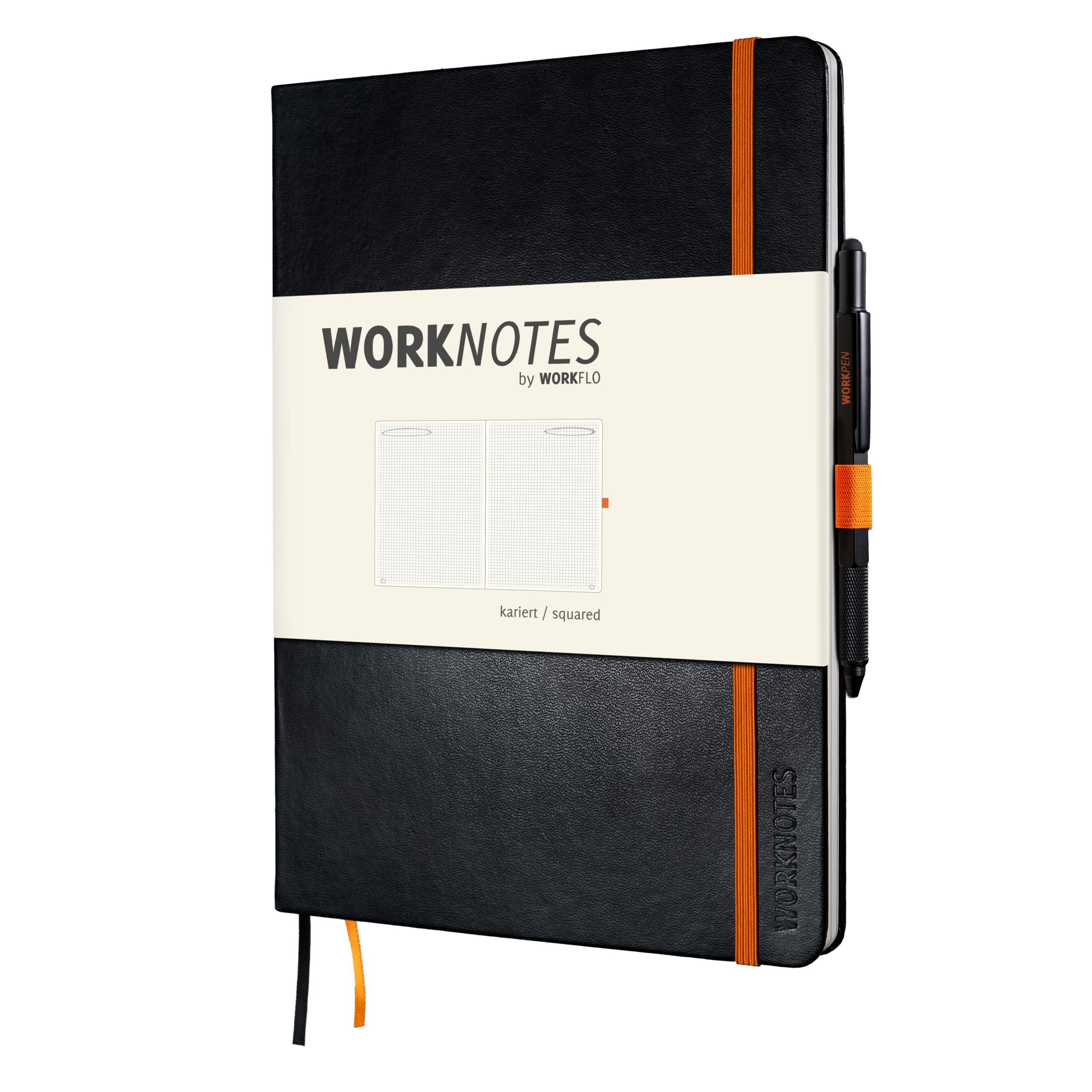 Worknotes a4 squared Notebook The Notebook For Creative and Doer - 192 Perforated Pages 100 g/qm, Hard Cover, Black …