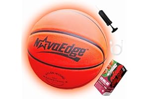 NovaEdge Glow in The Dark Sports Ball | USB-C Rechargeable LED Light-Up for Night, Regular Play by Day | Choose Football, Basketball or Soccer Ball | for Kids, Teens & Adults