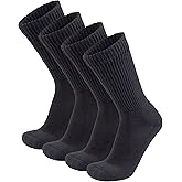 4 Pairs of Diabetic Extra Thick Warm Cotton Socks, Triple Cushioned Crew Slipper Socks
