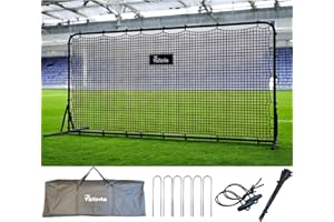Vallerta® 12x6 Steel Frame Soccer Rebounder Backstop Wall w/Carry Case. Perfect for Solo/Team Kickback Practice and Pass Training. Improve Touch/Passing & Ball Control Skills! US Owned