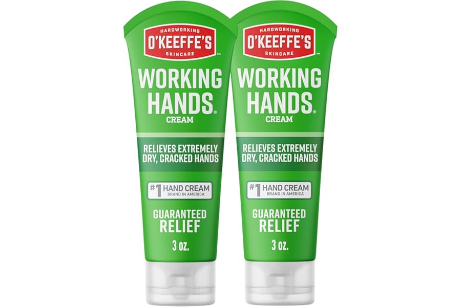 O’Keeffe’s Working Hands Hand Cream for Extreme Dryness – 3 oz Tube (2 Pack) – Repairing Skincare for Cracked, Dry Hands