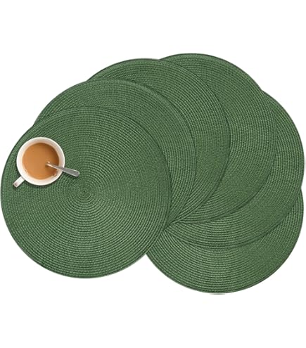 Noctiflorous - Juego De 8 Manteles Individuales Trenzados Ovalados, Tejidos, 30.5 X 45.7 Cm, Antideslizantes, Lavables, Resistentes Al Calor, Manteles Individuales Redondos Para Mesa De Comedor