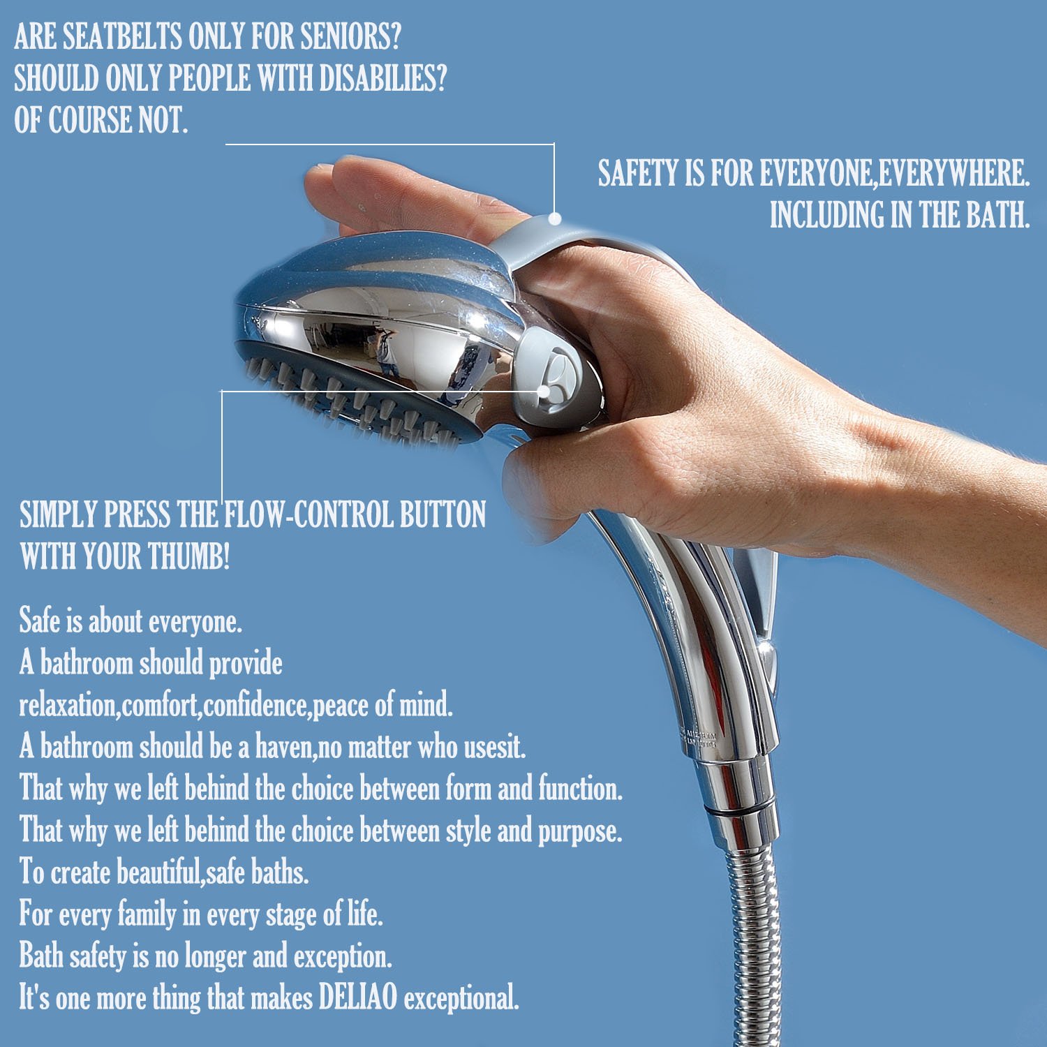 Deliao Elderly Handheld Shower Head Designed For Disabled Pregnant Woman eBay