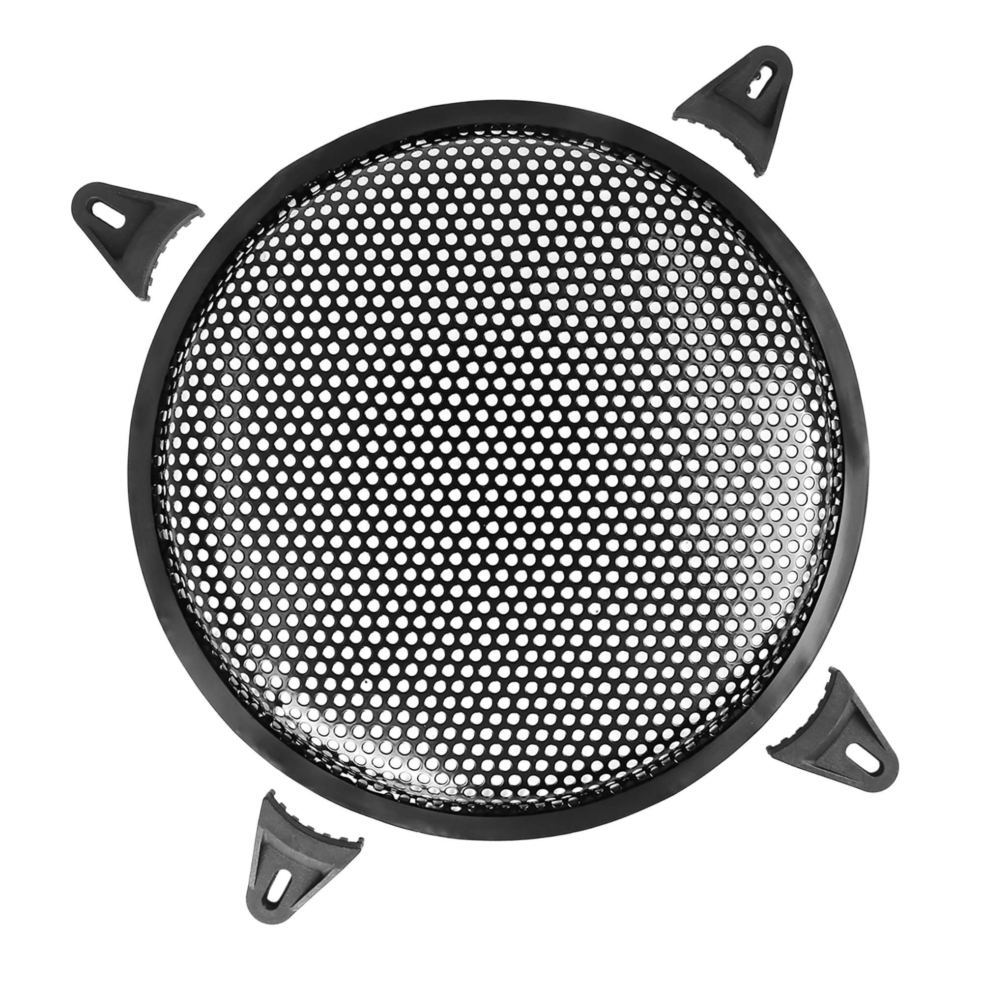 A ABSOPRO Car Speaker Subwoofer 10" Waffle Grill Cover Guard Metal Black