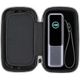 Grapsa Hard Case for Anker 25,000mAh Laptop Power Bank 165W (A1695), Black | Made for Anker A1695 25K 165W with built-in cables; stores the power bank, 100W charger and USB-C cables in one case